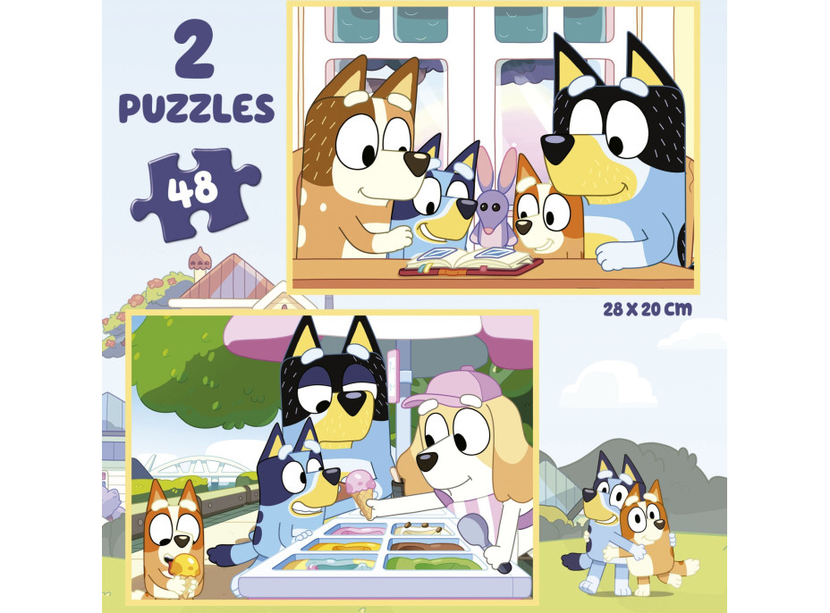 EDUCA Puzzle v kufříku Bluey 2v1 (48 dílků)