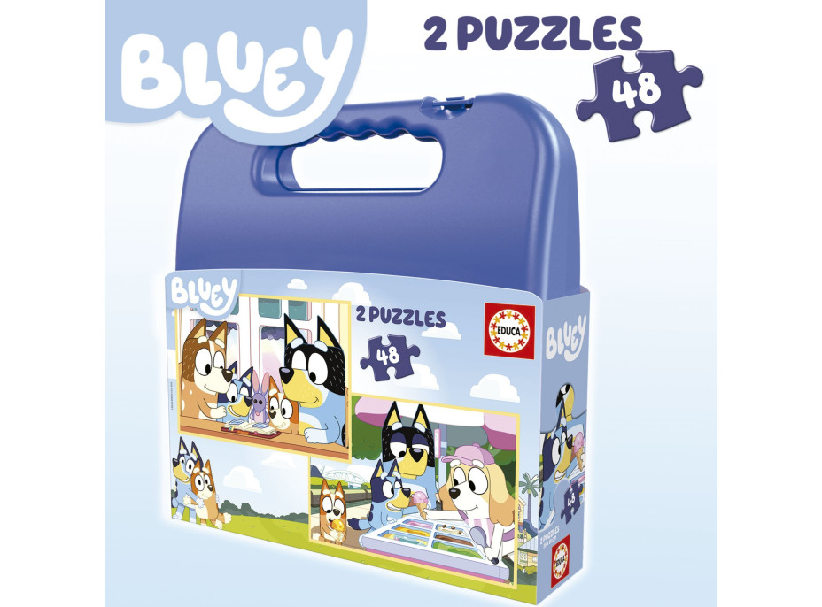 EDUCA Puzzle v kufříku Bluey 2v1 (48 dílků)