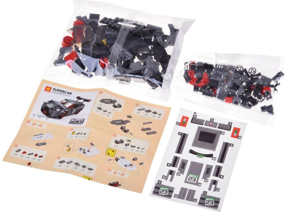 JOKOMISIADA Stavebnice Sportovní auto 166 dílků