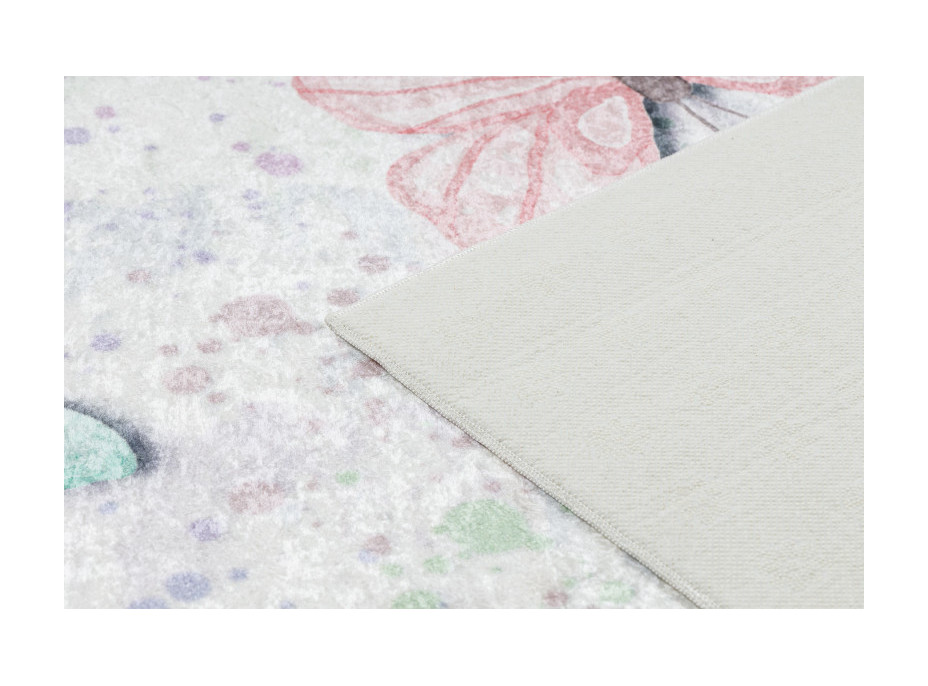 Dětský kusový koberec Bambino 1610 Butterflies cream, 80x150 cm