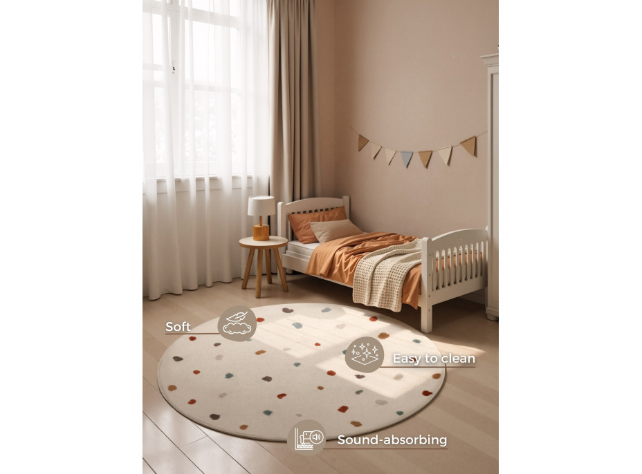 Dětský koberec Adventures 106210 Cream Multicolor kruh