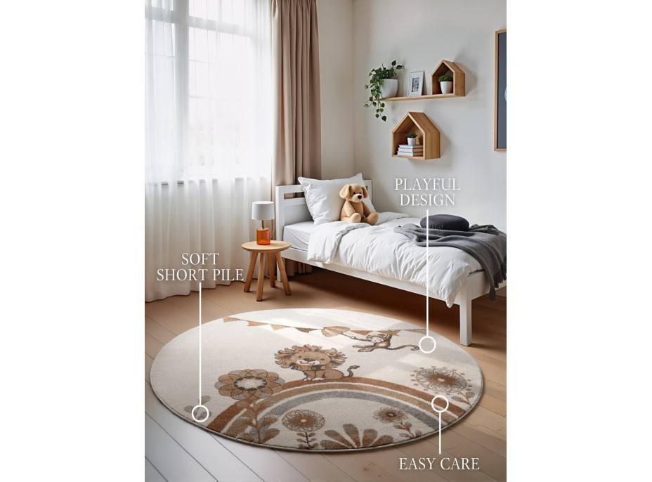 Dětský kusový koberec Villeroy & Boch Boho Kids 106307 Cream Multicolor kruh