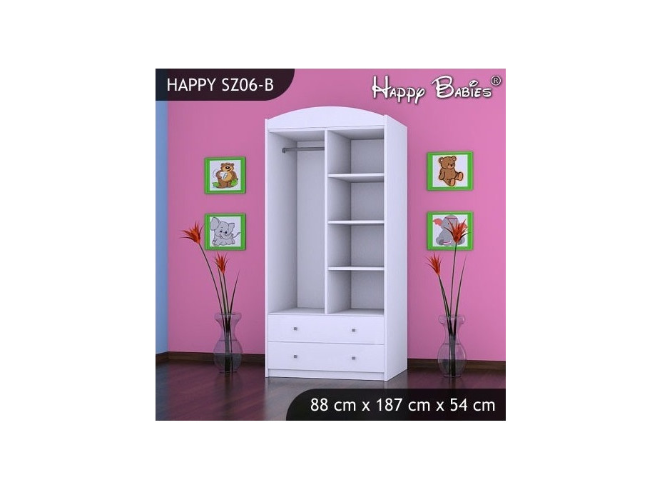 Dětská skříň PRINC A PRINCEZNA - TYP 6B, oranžová