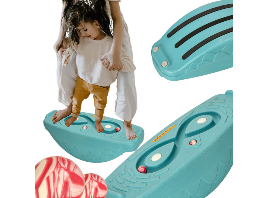 Balanční deska s kuličkovým labyrintem - tyrkysová