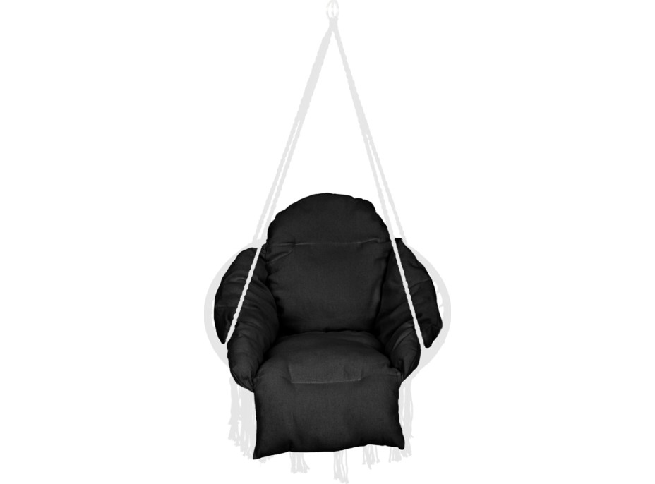 Podsedák LUARO XXL do houpacího křesla - černý