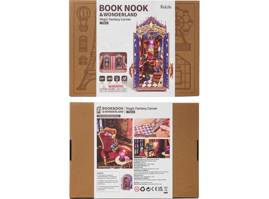 RoboTime 3D skládačka Zarážka na knihy Miniatura domečku Koutek kouzelné fantazie