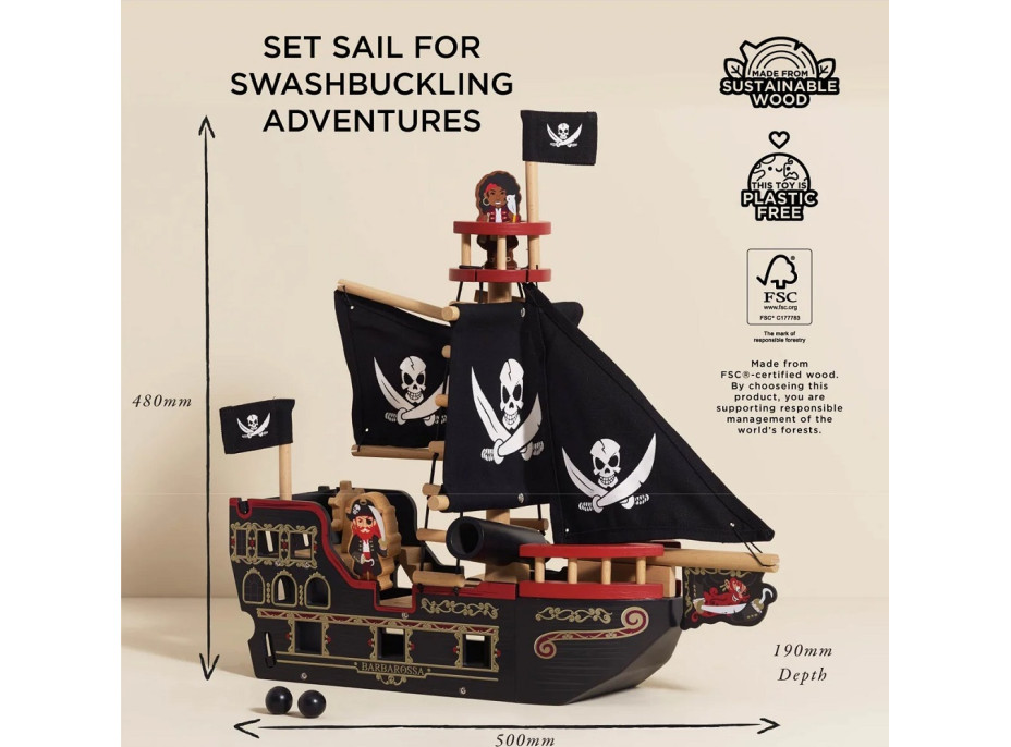 Le Toy Van Pirátská loď Barbarossa
