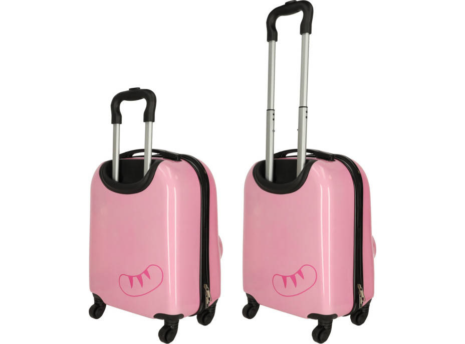 Dětský cestovní kufr na kolečkách - Růžová kočka