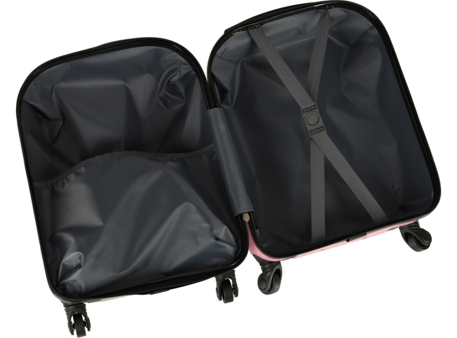 Dětský cestovní kufr na kolečkách - Růžová kočka