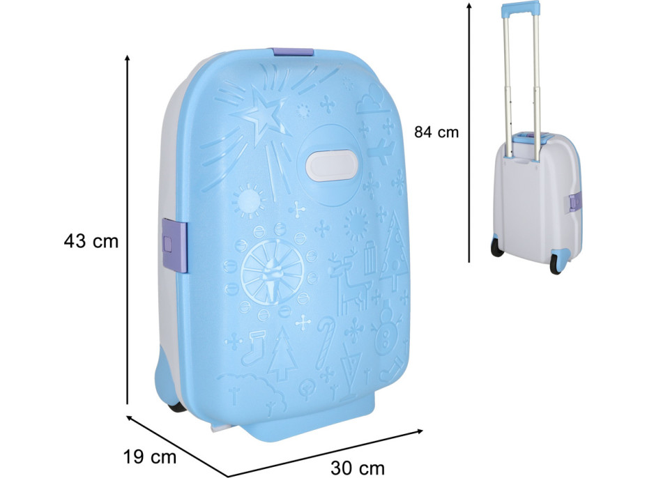 Dětský cestovní kufr na kolečkách/příruční zavazadlo - modrý