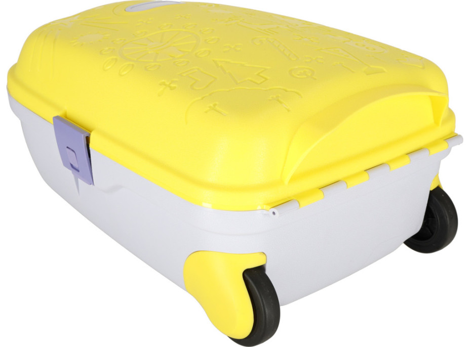 Dětský cestovní kufr na kolečkách/příruční zavazadlo - žlutý