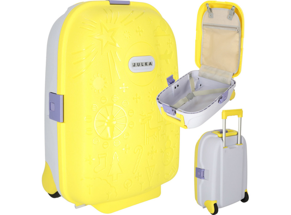 Dětský cestovní kufr na kolečkách/příruční zavazadlo - žlutý