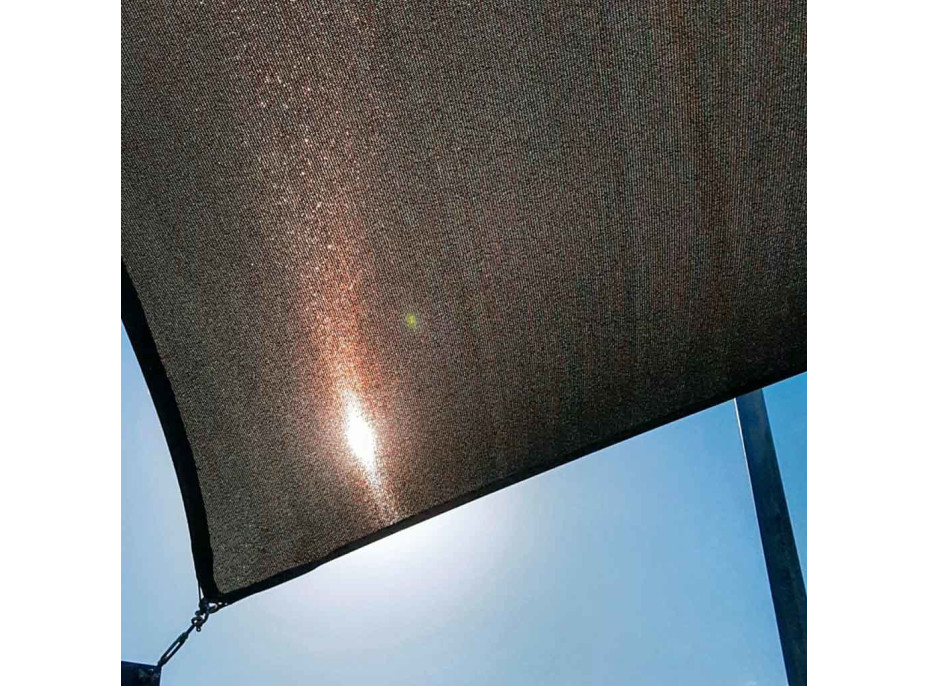 Ochranná trojúhelníková stínící plachta proti slunci LUARO - 3x3x3 m - šedá