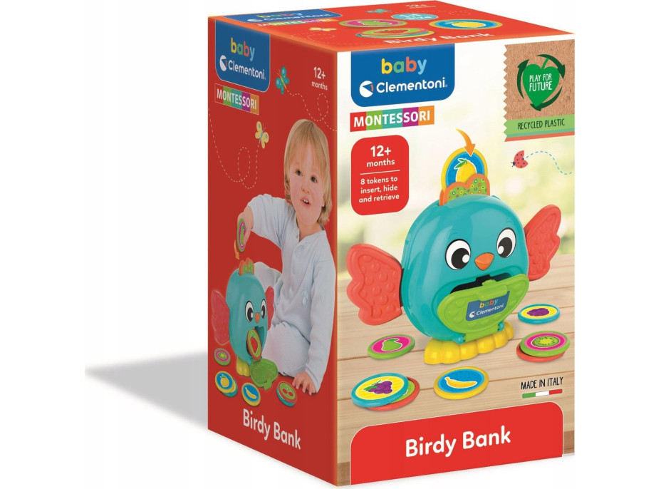 CLEMENTONI BABY Montessori pokladnička Ptáček