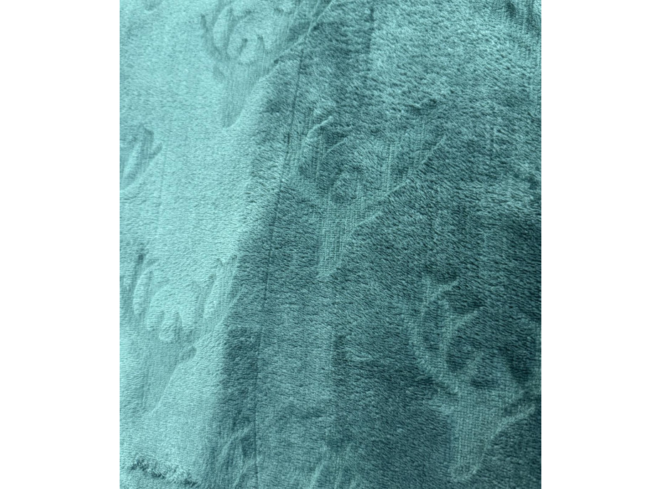 Vánoční deka NOBLE Deer 150x200 cm - tmavě zelená