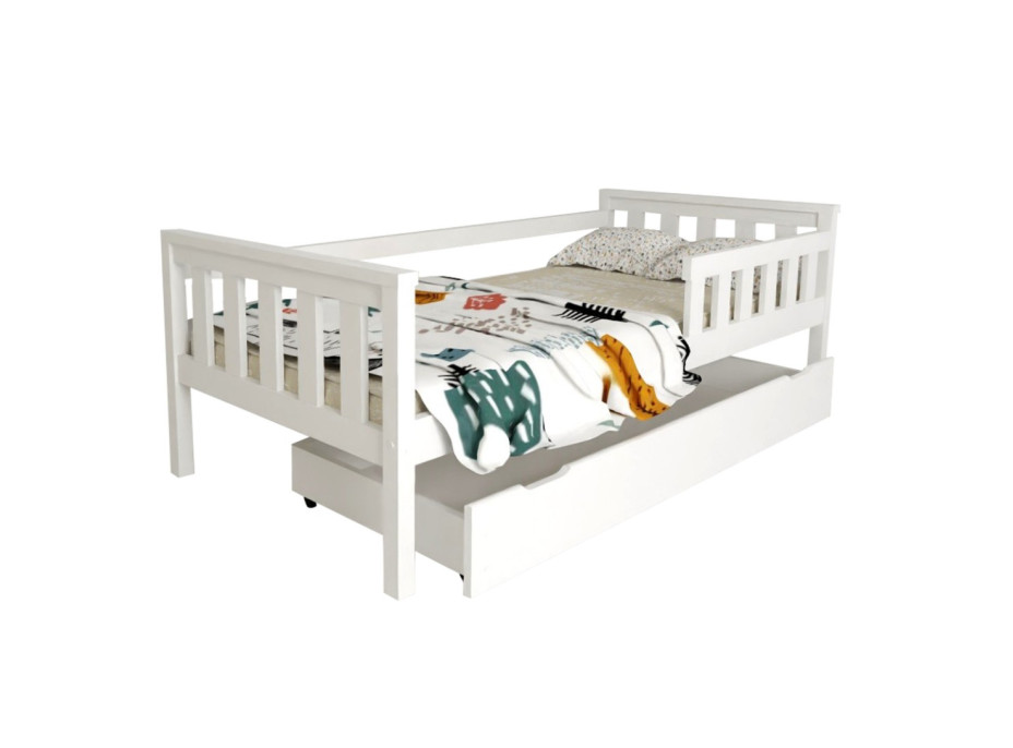 Dětská postel z masivu borovice FRANK - 200x90 cm - bílá