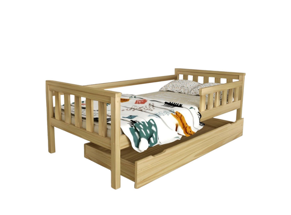 Dětská postel z masivu borovice FRANK - 200x90 cm - přírodní