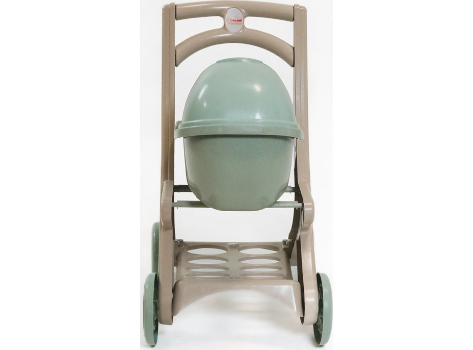 DOLONI Kočárek pro panenky Pipe EKO zelenobéžový