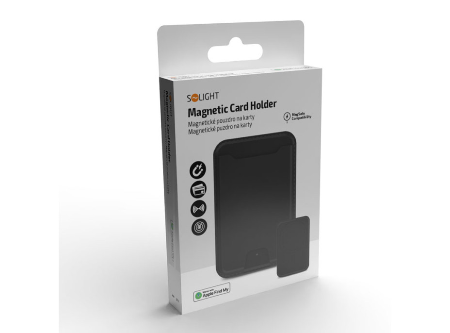 Solight magnetické pouzdro na karty, MagSafe + Find My kompatibilní