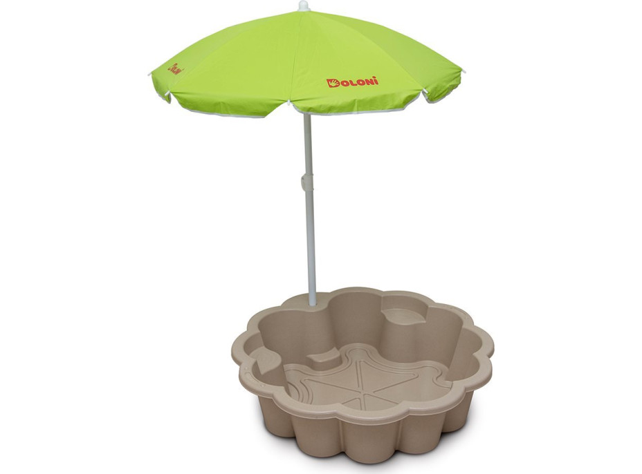 DOLONI Pískoviště Květina EKO béžová se slunečníkem