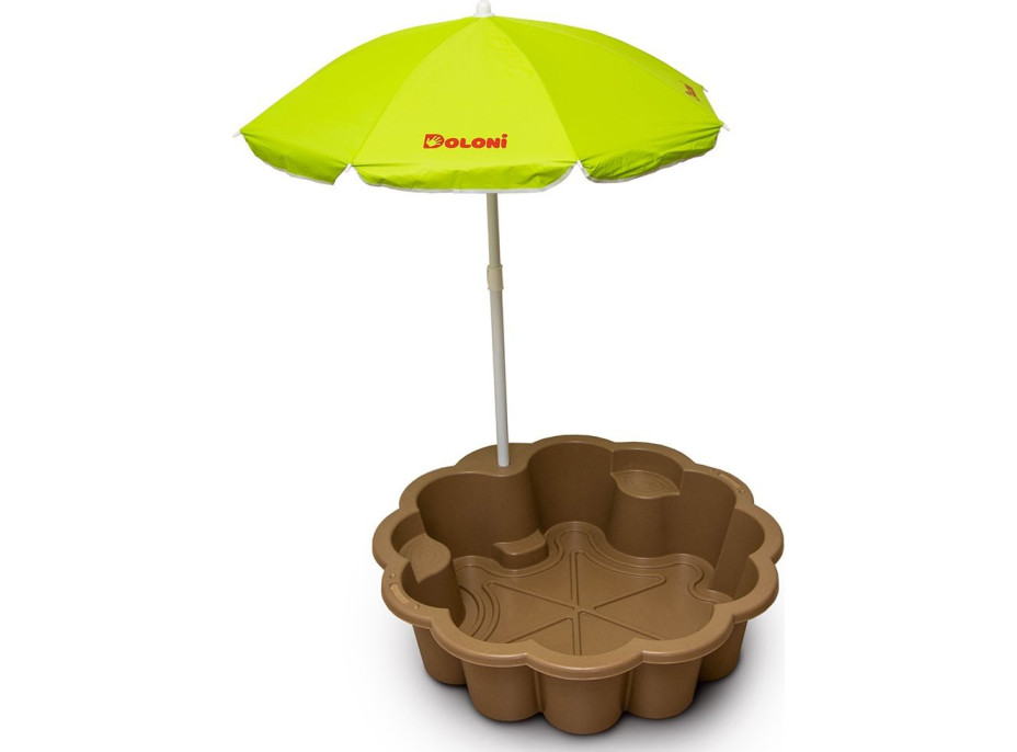 DOLONI Pískoviště Květina EKO hnědá se slunečníkem