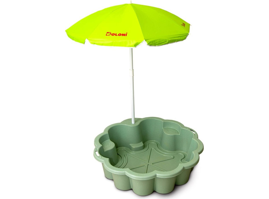 DOLONI Pískoviště Květina EKO zelená se slunečníkem