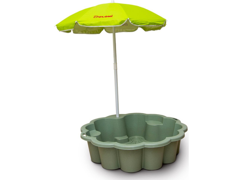 DOLONI Pískoviště Květina EKO zelená se slunečníkem