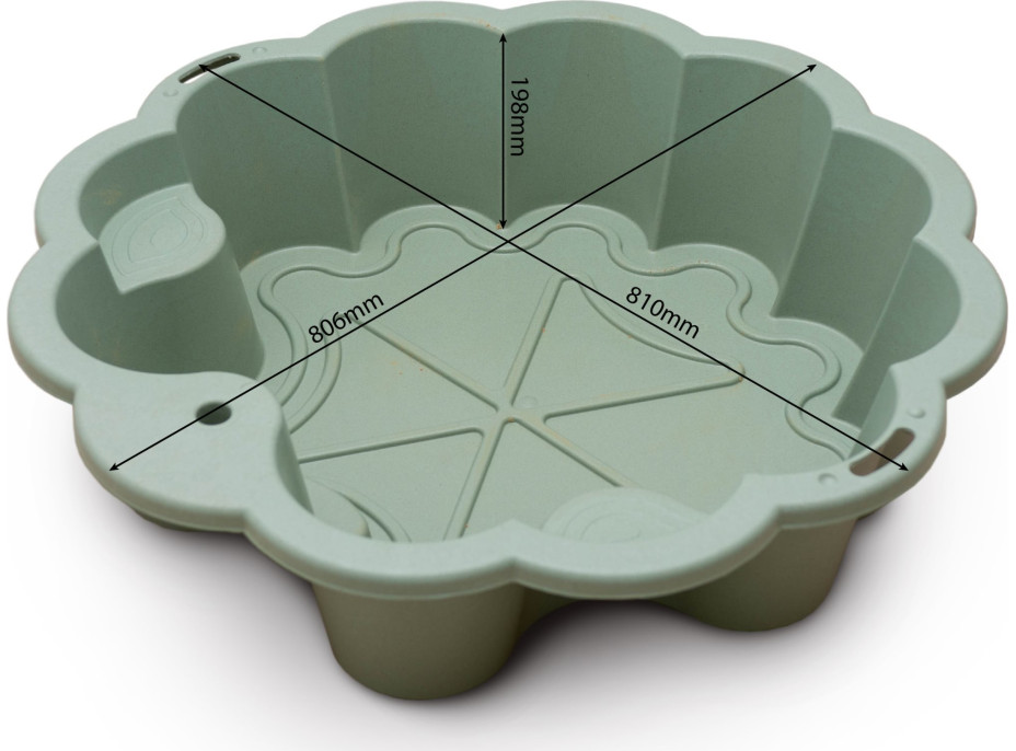 DOLONI Pískoviště Květina EKO zelená se slunečníkem