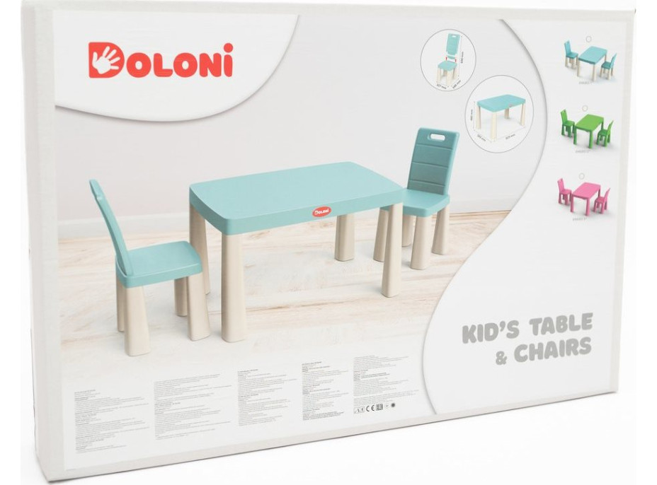 DOLONI Plastový stolek s židlemi modro-bílý