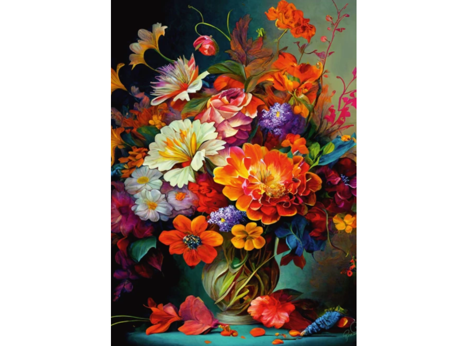 DINO Puzzle Květiny ve váze 1000 dílků