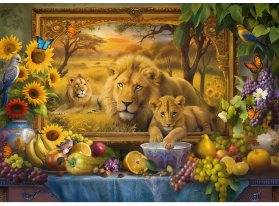 DINO Puzzle Z obrazu: Lvi 1000 dílků