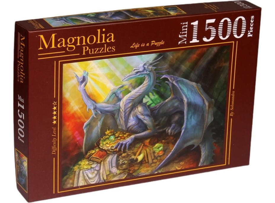 MAGNOLIA Puzzle Modrý drak s pokladem 1000 dílků