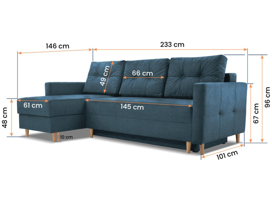 Rohová rozkládací pohovka MONTIJO (více variant)