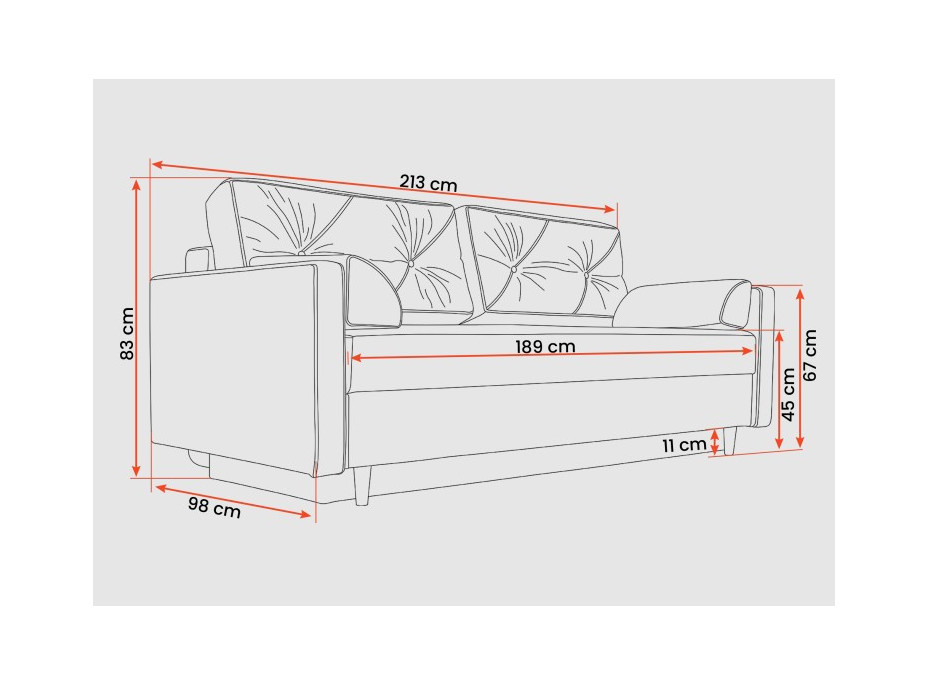 Rozkládací pohovka MONZA 216 (více variant)