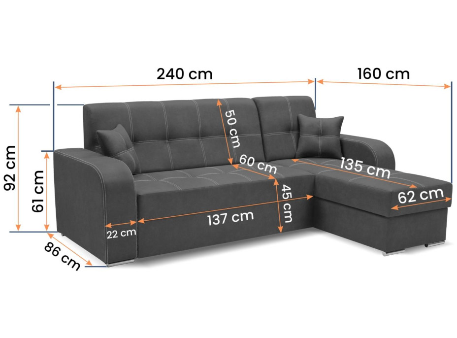 Rohová sedací souprava SOLUŇ (více variant)