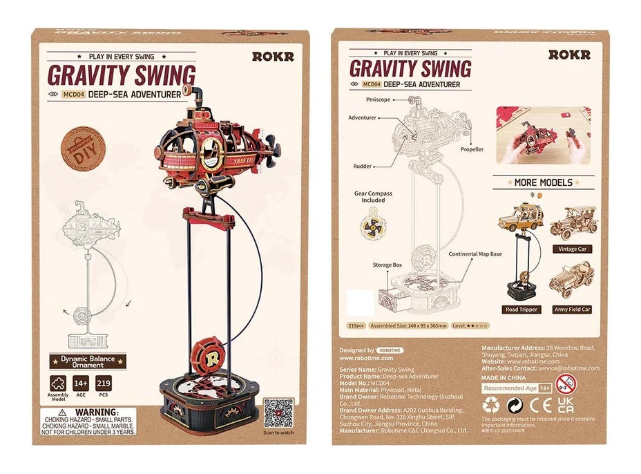 RoboTime 3D mechanická skládačka Ponorka s kyvadlem