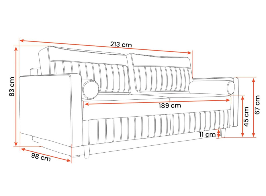 Rozkládací pohovka BERGAMO 213 (více variant)