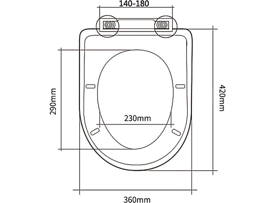 Aqualine VITO WC sedátko, Soft Close, Easy Take, bílá PCS105