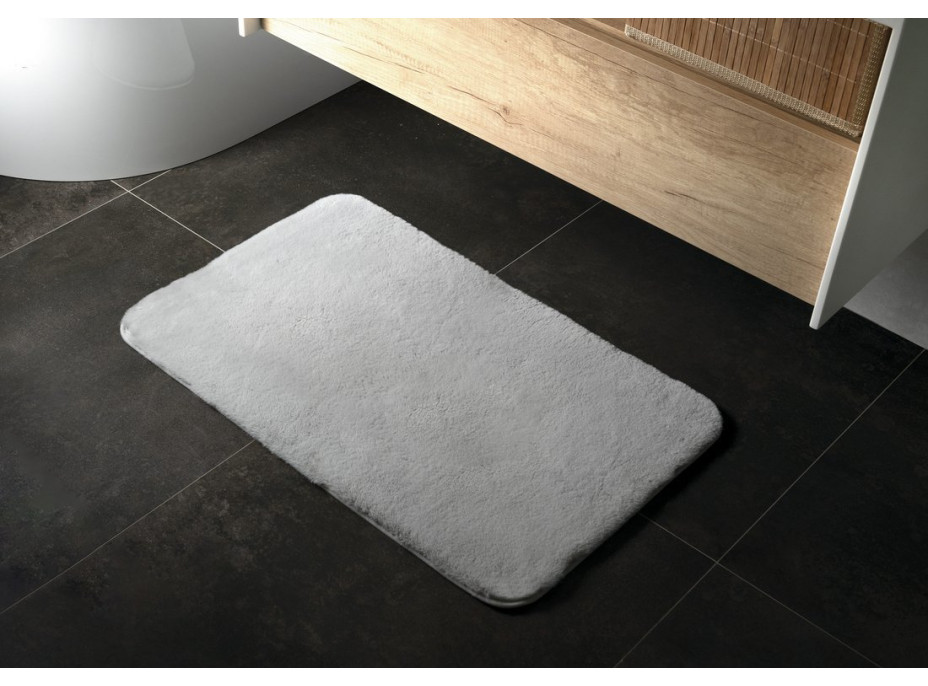 Gedy FUZZY koupelnová předložka, 60x100cm, 100% polyester, protiskluz, šedá 96FY100608