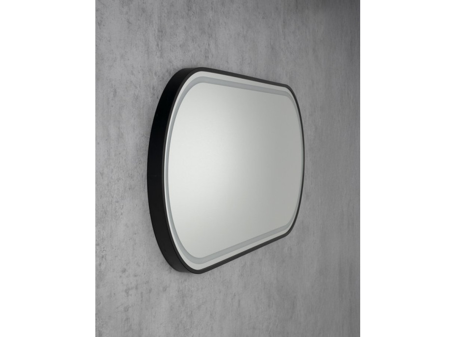 Sapho KAIRA oválné zrcadlo s LED osvětlením 120x50cm, černá mat KA500