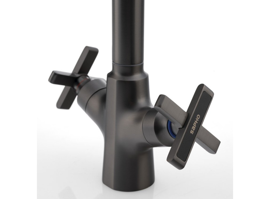 Sapho XELLA stojánková dřezová baterie, gun metal XE603GM