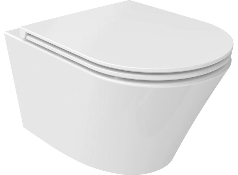 Sapho PACO SHORT závěsná WC mísa, Rimless, 36x47, 5cm, bílá PZ1012SH