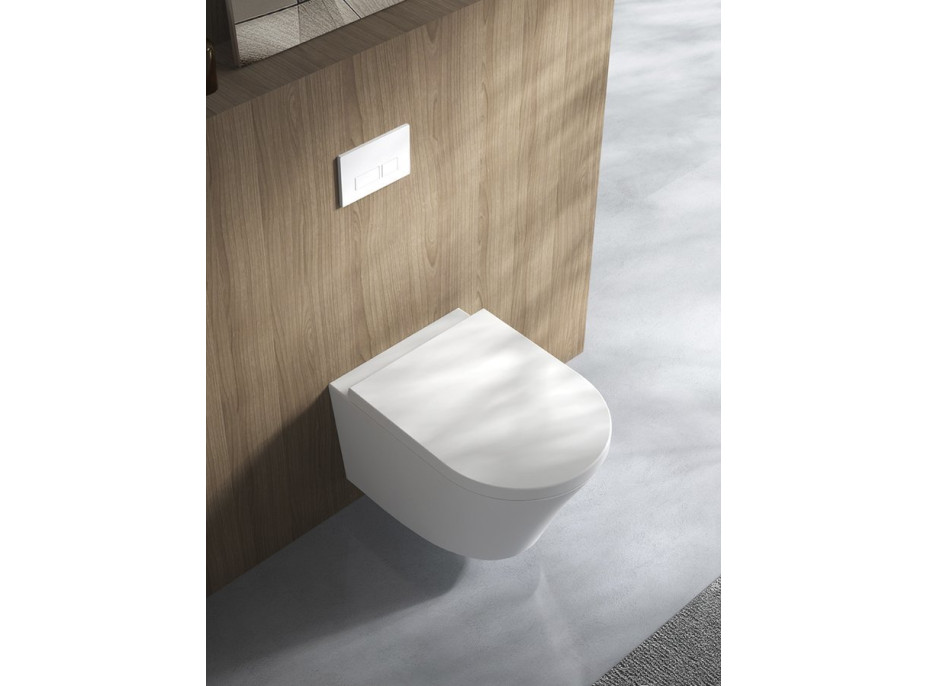 Sapho PACO SHORT závěsná WC mísa, Rimless, 36x47, 5cm, bílá PZ1012SH