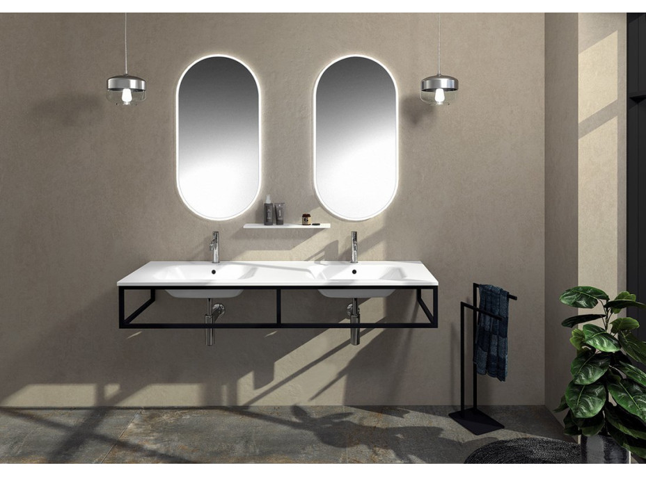 Sapho SKA konzole pod umyvadlo/desku 140x22x51cm, černá mat SKA840