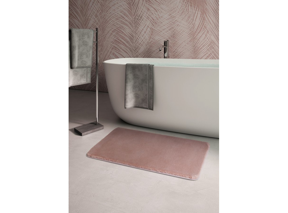 Gedy FUZZY koupelnová předložka, 60x100cm, 100% polyester, protiskluz, růžová 96FY100610