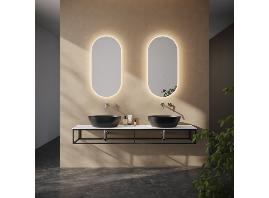 Sapho SKA konzole pod umyvadlo/desku 180x22x51cm, černá mat SKA880