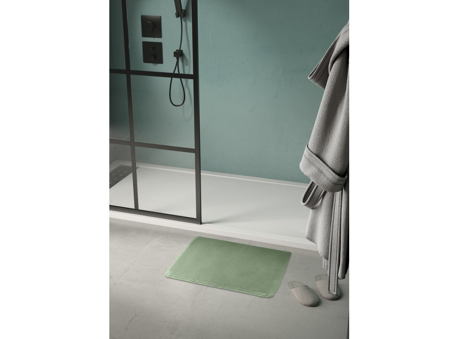 Gedy FUZZY koupelnová předložka, 60x100cm, 100% polyester, protiskluz, zelená 96FY100607