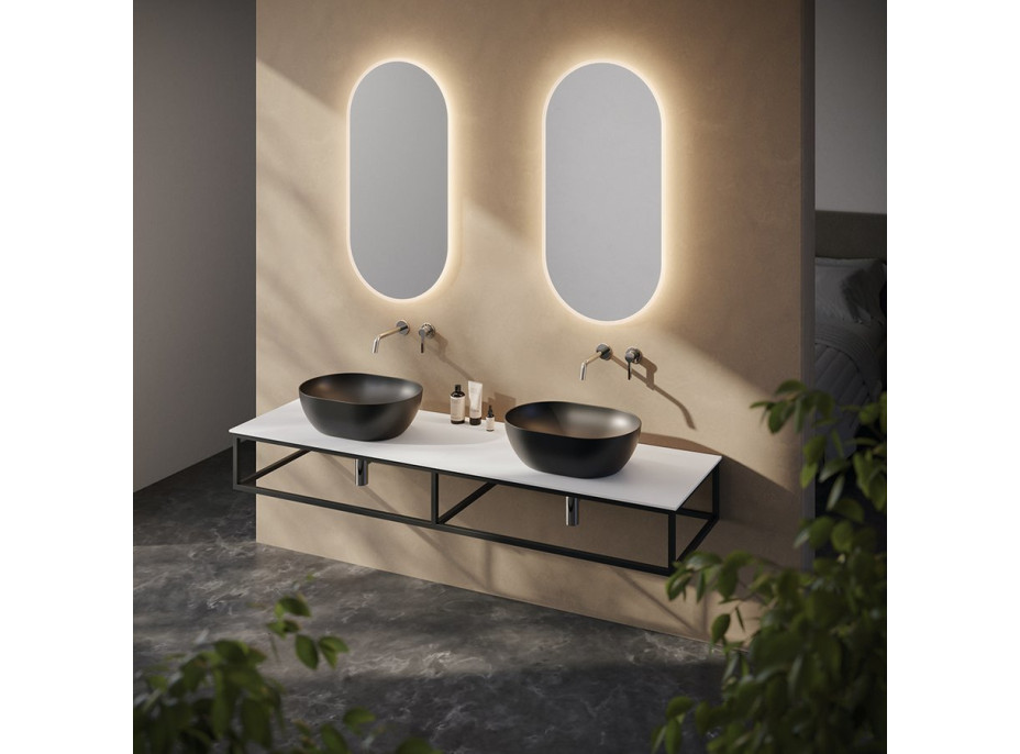 Sapho SKA konzole pod umyvadlo/desku 160x22x51cm, černá mat SKA860