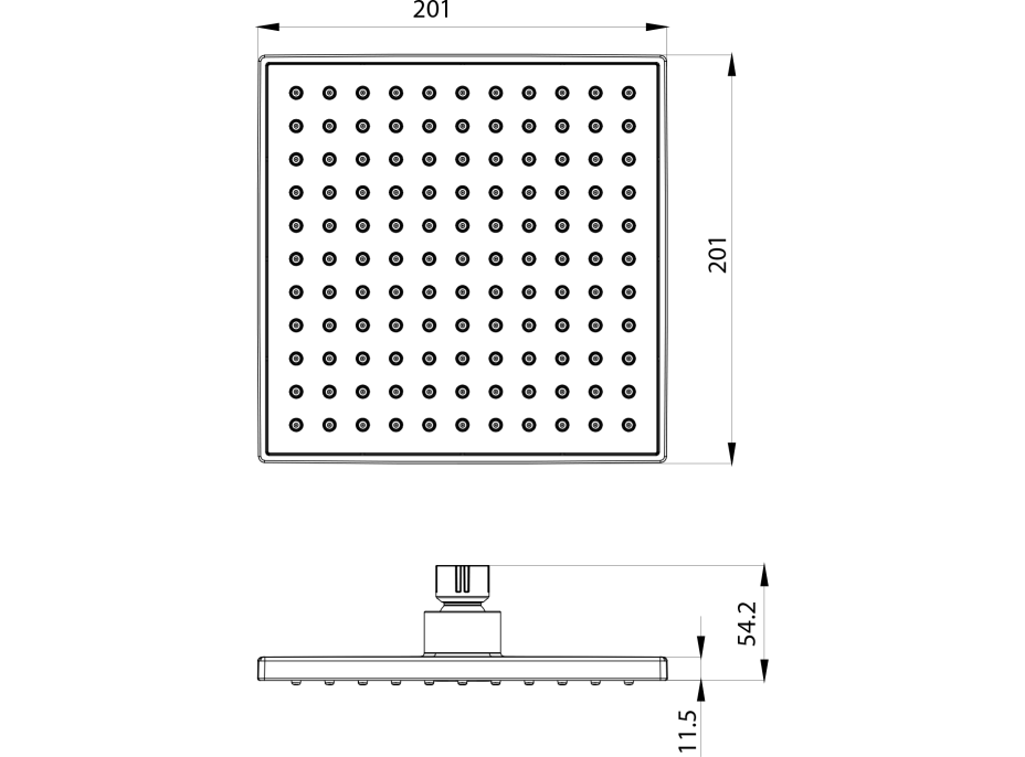 Aqualine Hlavová sprcha, 200x200mm, ABS/chrom SC164