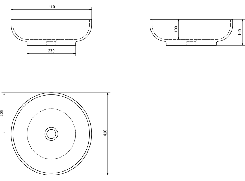 Sapho RONDANE keramické umyvadlo na desku Ø 41cm, portoro mramor AR435PT
